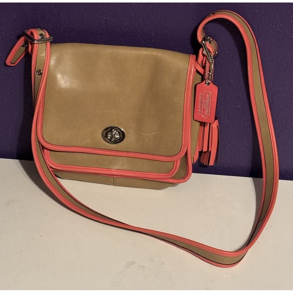 Coach 22408 Archive Legacy Rambler Bag Crossbody Shoulder Colorblock Pink